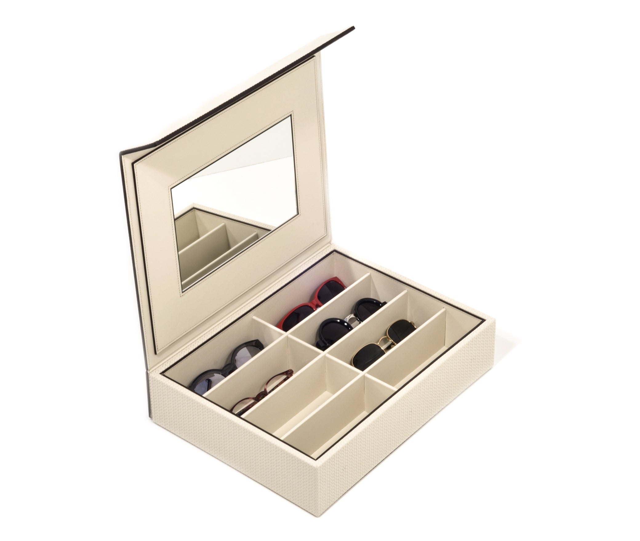 Коробка для очков с зеркалом - 36,8X27,5XH7,5 см / зернистая кожа_черный Pinetti 00.1390.029.001 - Вид №4