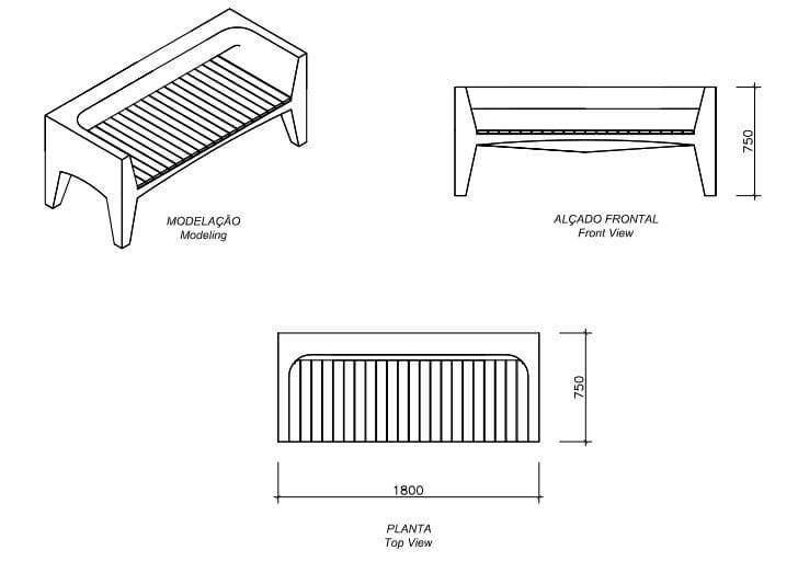 Бетонная скамья со спинкой amop Lord ARCH-00039098 - Вид №2