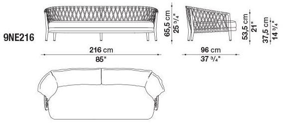 B&B Italia Outdoor 3-х местный тканевый садовый диван Erica '19 sun-id-1396792 - Вид №1
