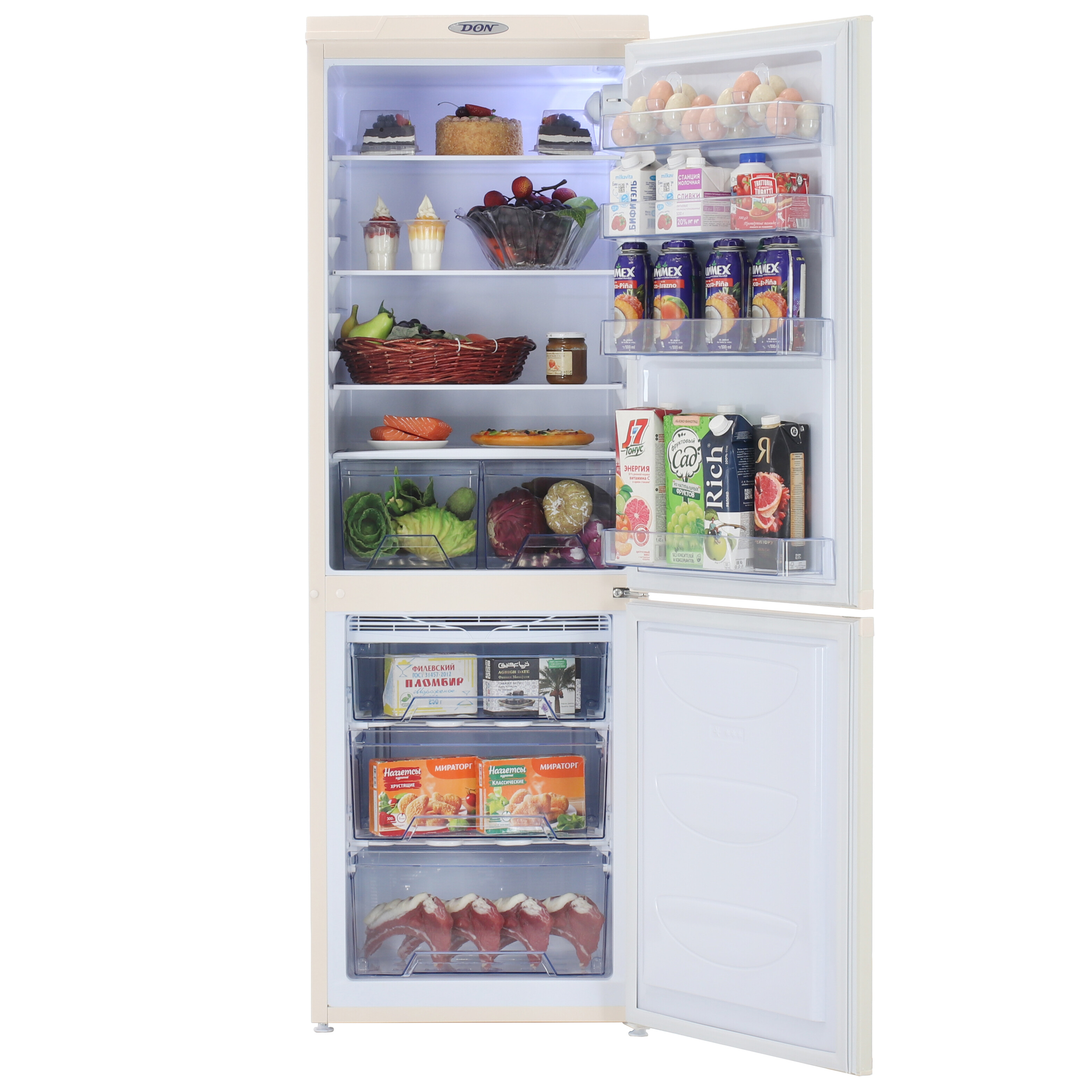 4721119 Холодильник с морозильником   DON R-290 BE бежевый STDN-0001056 - Вид №5