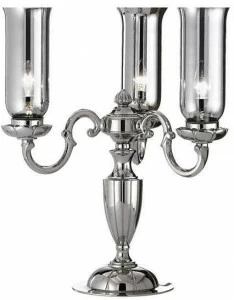 Possoni Illuminazione Настольная лампа из полированного никеля с платиновым стеклом Oscar 180/l3