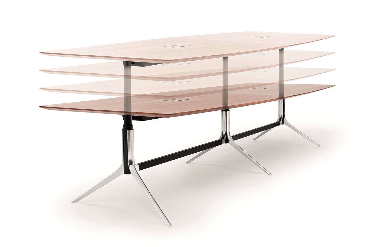 Регулируемый по высоте прямоугольный стол для совещаний с системой кабельной втулки ICF NoTable ARCH-00036629 - Вид №1