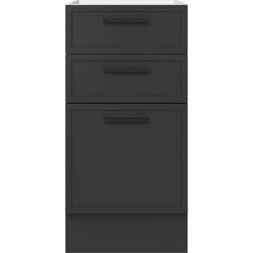 Кухонный шкаф напольный с 3 ящиками Неро 40x82.5x58 см МДФ цвет графит DELINIA STLM-2110122 - Вид №3