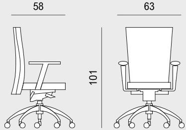 Viganò Офисное кресло из ткани с колесами на козелке Queen fabric sun-id-1426184 - Вид №4