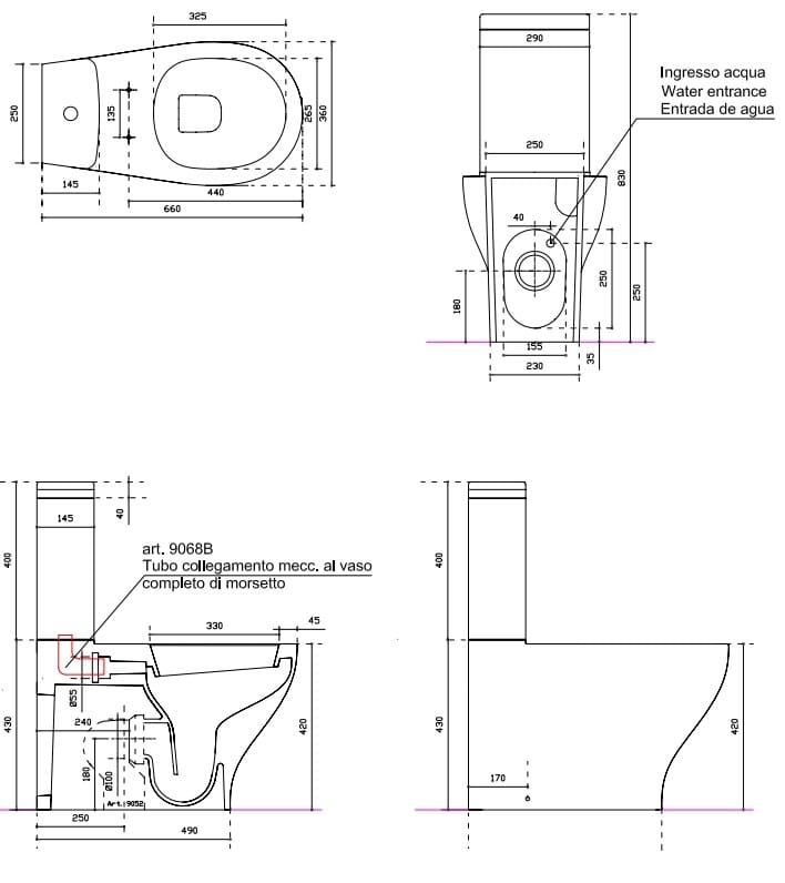 Керамический цельный туалет Galassia EDEN ARCH-00084841 - Вид №2