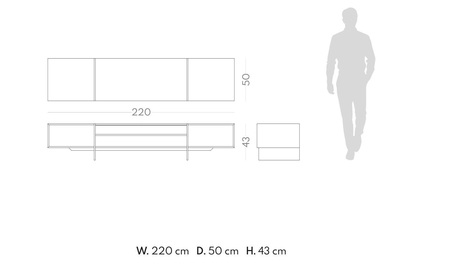 Низкий ТВ-шкаф PRADDY ARCH-00040375 - Вид №4