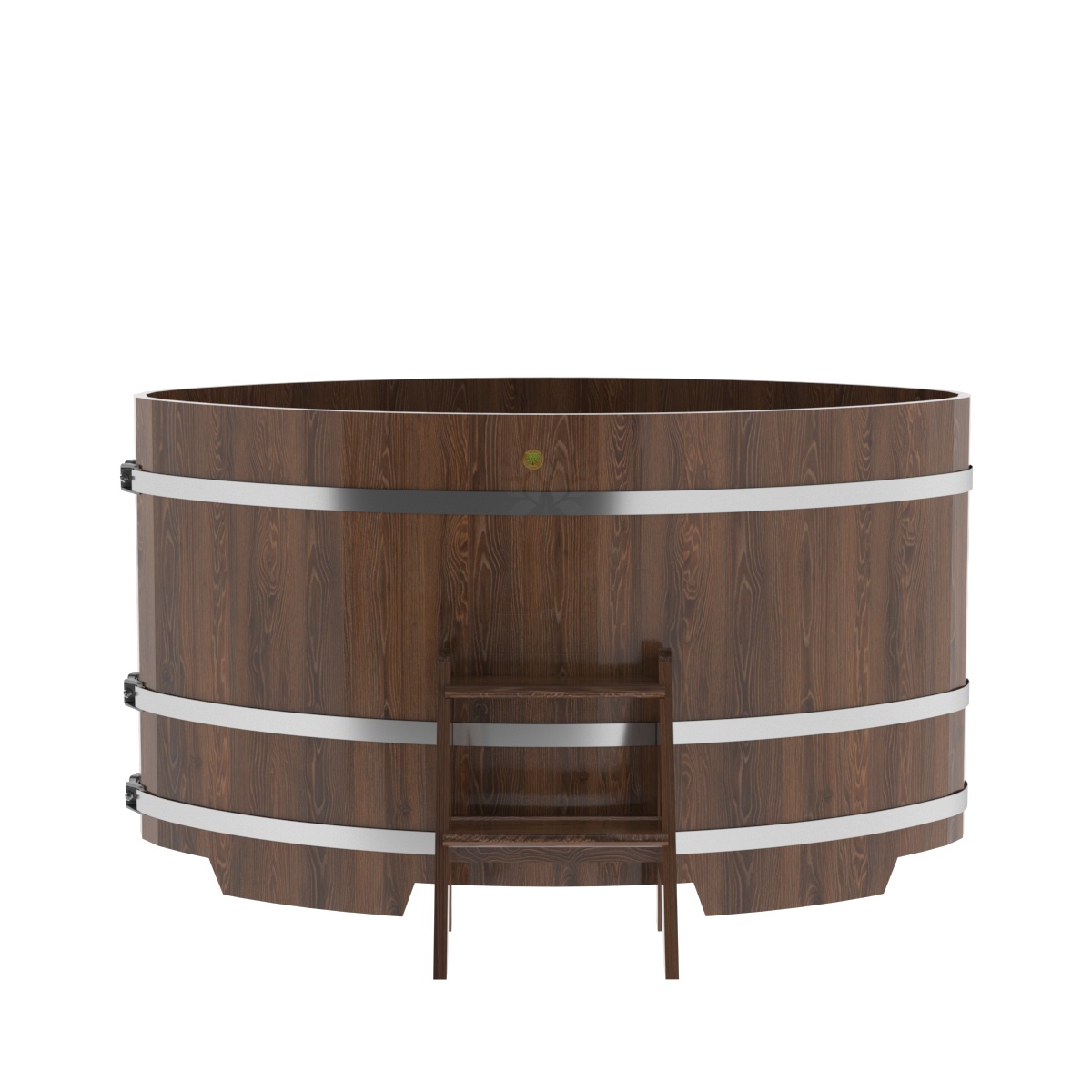 1318 Купель овальная из дуба 1,08х1,75х1,0 морёная Alyarus  - Вид №3