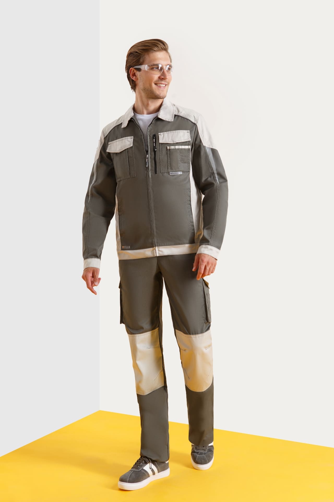 4957100 Костюм  NEW серый хаки с серым песком STATUS  Летняя спецодежда  размер 48-50/182-188  - Вид №7