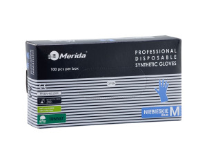 TRN567 Винилнитриловые перчатки, синие, размер M, 100 шт./упаковка Merida