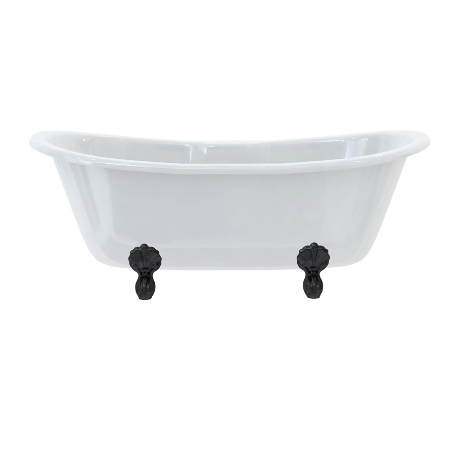 Burlington Двухсторонняя ванна Bateau с роскошными ножками с ножками Luxury Classic в черном цвете L3B T10F  - Вид №3