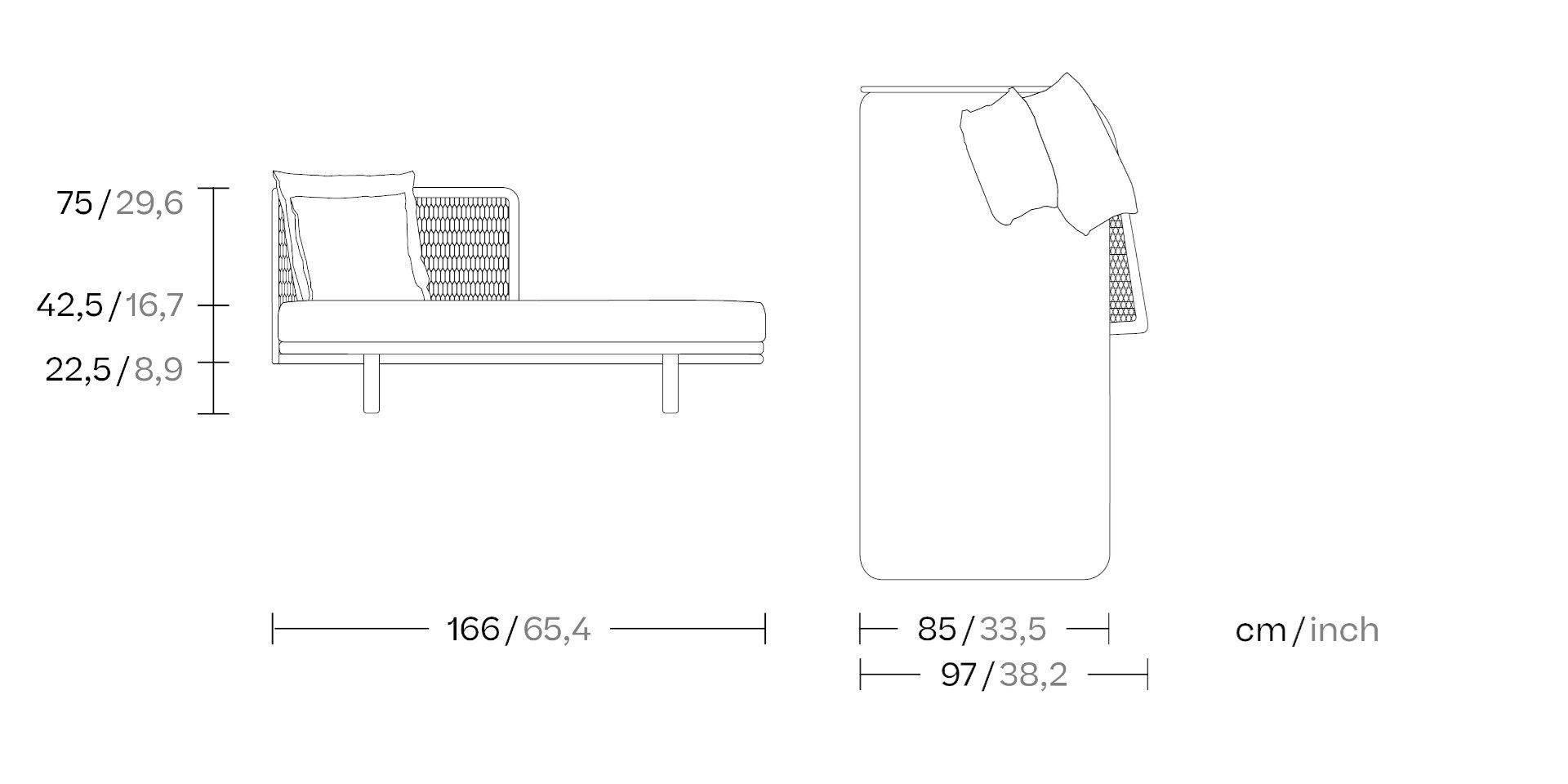 Ткань мягкая Садовая спальная кровать Kettal сетка ARCH-00098965 - Вид №3