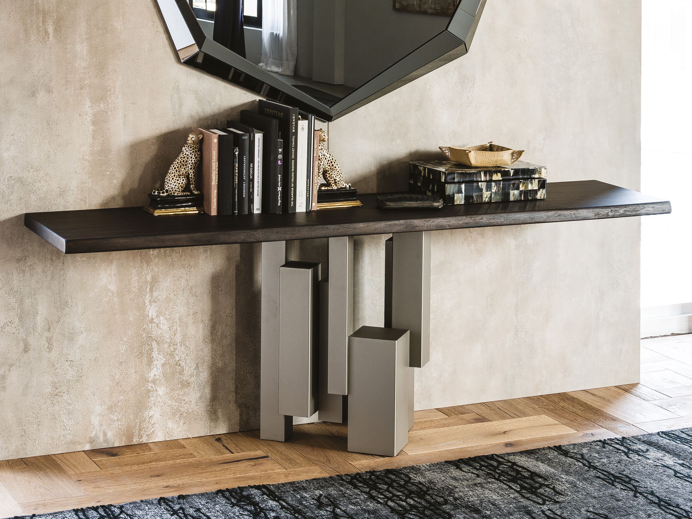 Прямоугольная консоль из стали и дерева Cattelan italia Skyline ARCH-00124201