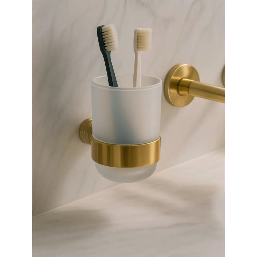 Стакан первый с держателем идея стекло/металл золото Santreyd STLM-2000070 - Вид №6