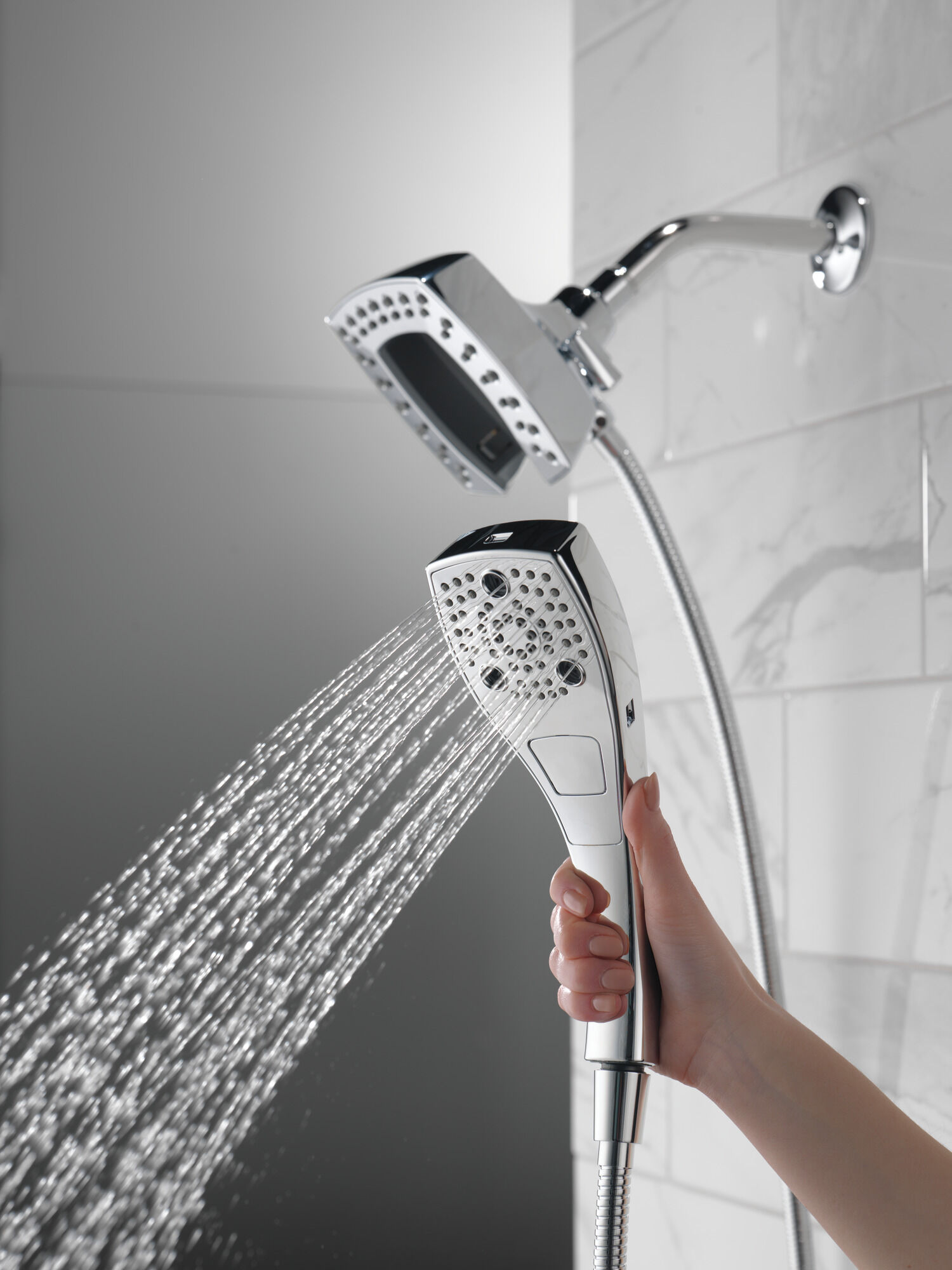 58474-25 H2Okinetic® In2ition® Душ два в одном с 5 настройками Delta Faucet Universal Showering Хром  - Вид №3