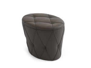 Овальный пуф из кожи