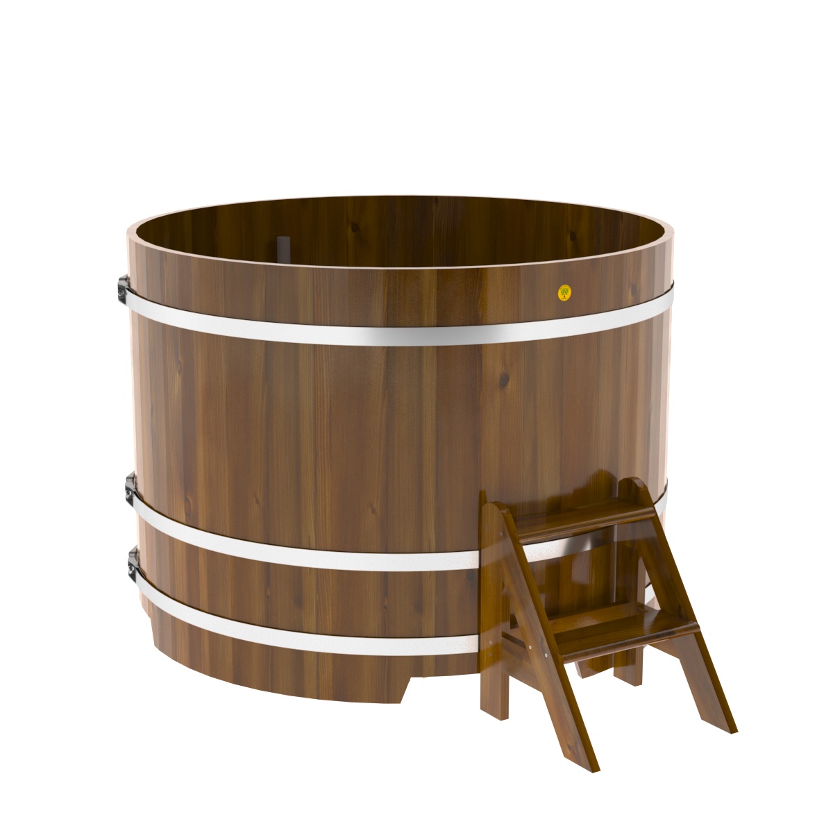 2232 Купель круглая из лиственницы Рустик d=1,50х1,1 мореная Alyarus 