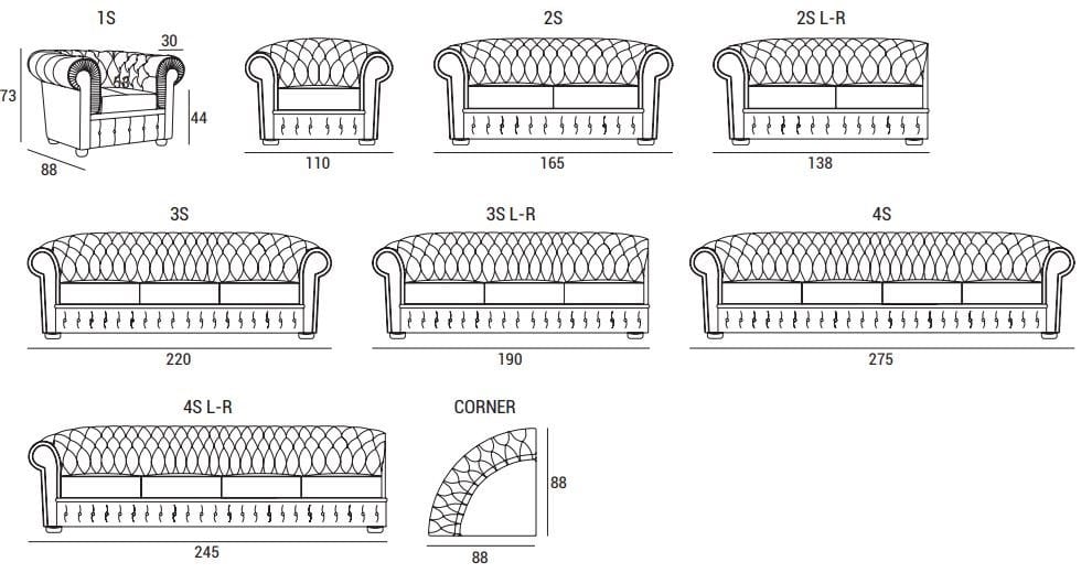 Кресло из ткани в стиле Честерфилд Domingo Salotti 800 ARCH-00029797 - Вид №3