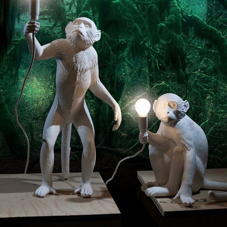 SELETTI Настольная лампа 14882 sitting MONKEY ЖИВОТНЫЕ  Белый - Вид №12