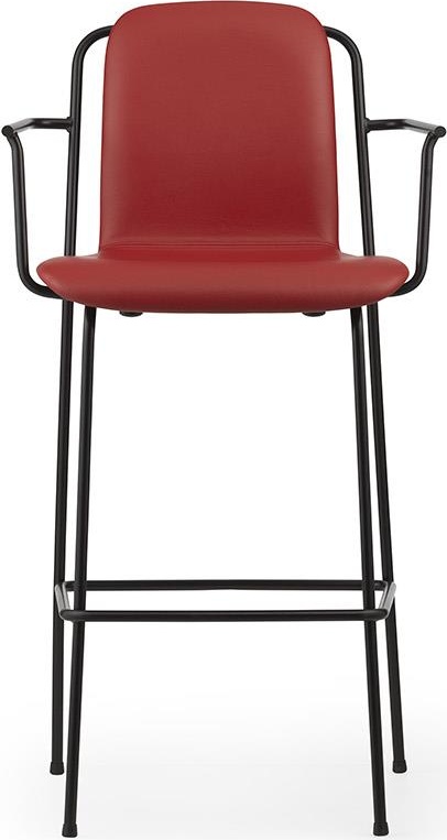 602483 Кресло Bar, 75 см Полная обивка Черная сталь / Ультра кожа Normann Copenhagen Studio - Вид №1