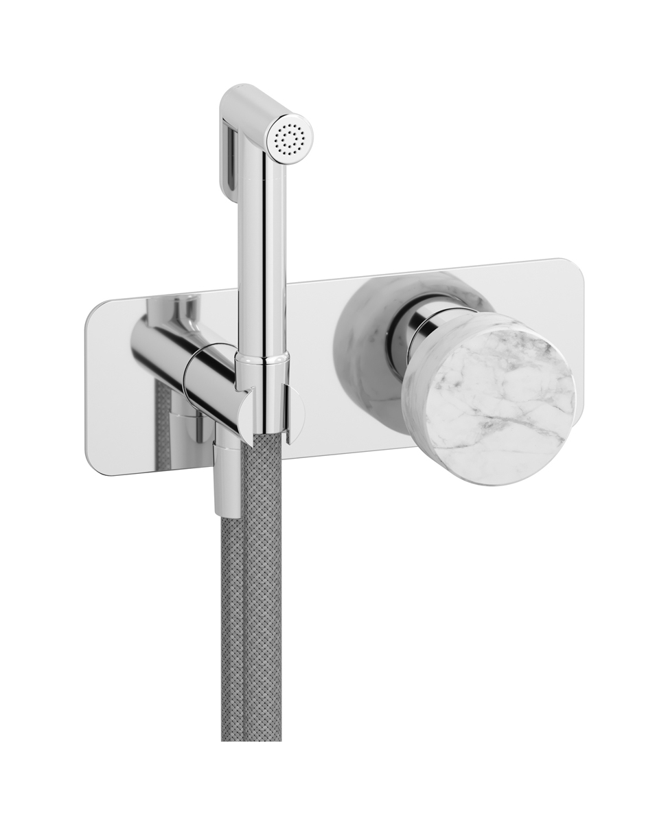 Внешние части гигенического душа со смесителем. WE ARE IB mr706cc_1 Chrome Marmo