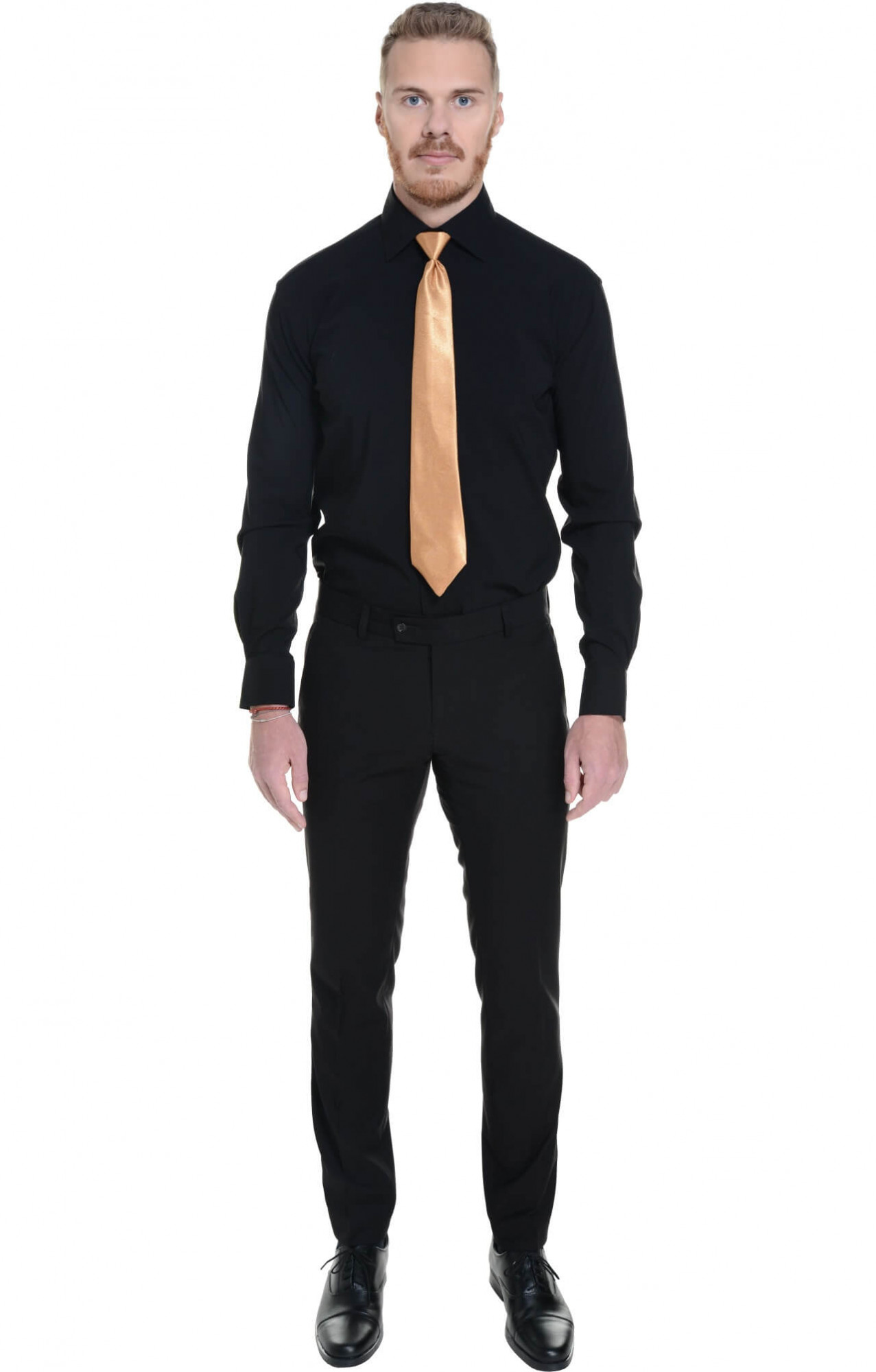 60388 Галстук на резинке золотой глянец  Офисная одежда  размер Спецодежда 