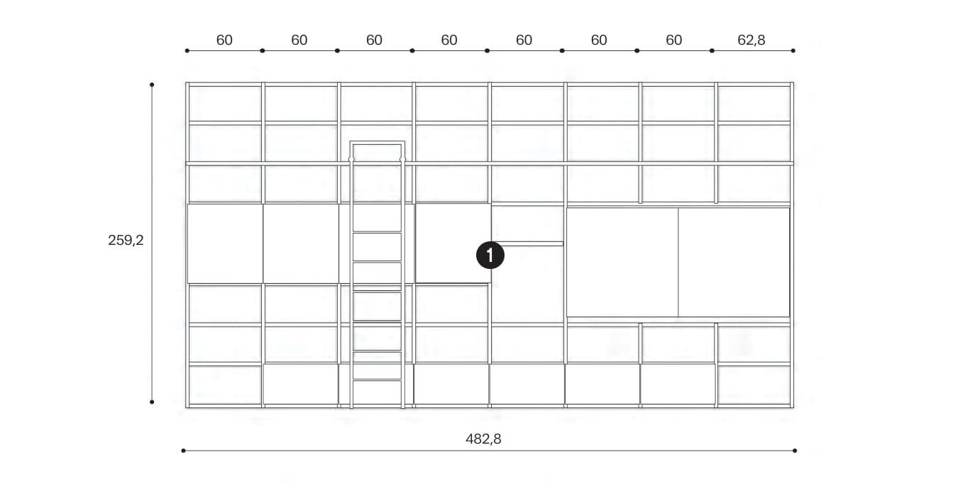 Оборудованная стена / книжный шкаф Giessegi день за днем ARCH-00055853 - Вид №4