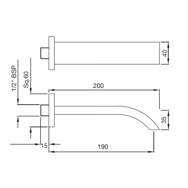 SPT-ACR-41429 Излив для ванны с фланцем Artize Signac Античная медь  - Вид №1