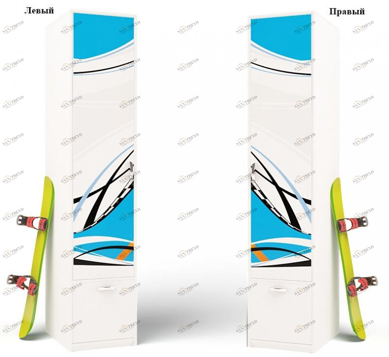 Шкаф ABC-KING с 1й дверью La-Man голубой правый 4631147960443