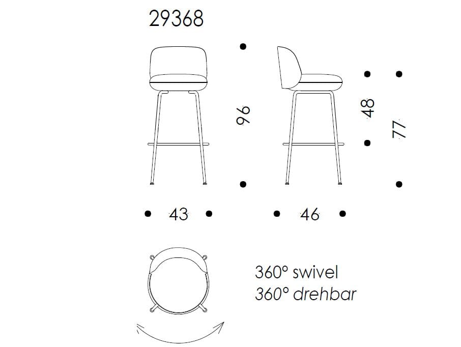 Мягкий барный стул Wittmann Merwyn ARCH-00096077 - Вид №3