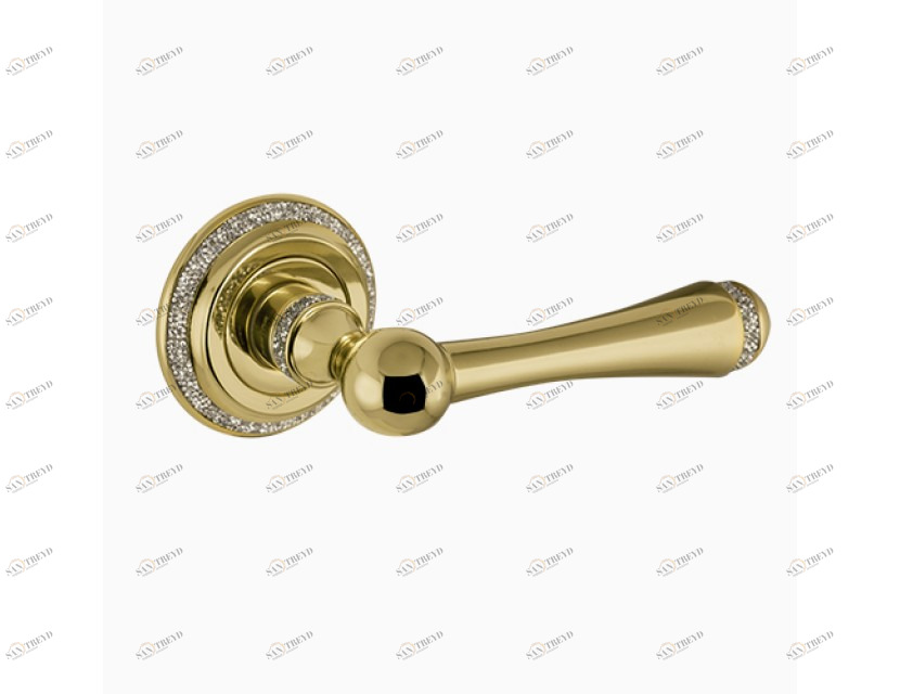 0R8181.000.24 Набор дверных ручек на розах с кристаллами сваровски Матовый сатин Mestre 