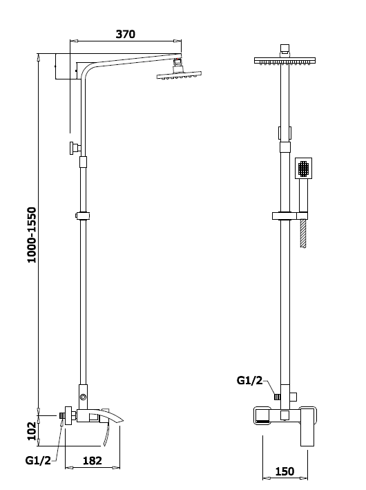 GZ 44062D Душевая система Ganzer Бронза Ganzer Германия 13920 - Вид №2