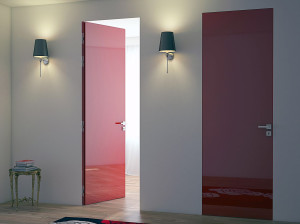 Заподлицо стены распашная дверь