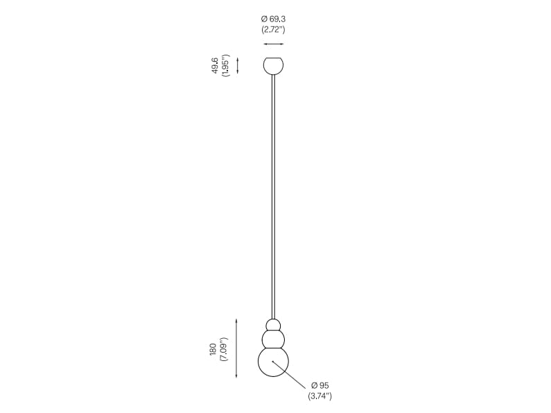 Латунный светодиодный подвесной светильник Michael Anastassiades Шаровой светильник ARCH-00139659 - Вид №7