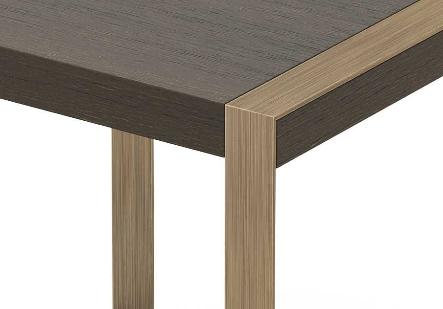 Квадратный журнальный столик из латуни и дерева Stylish Club ARCH-00095830 - Вид №4