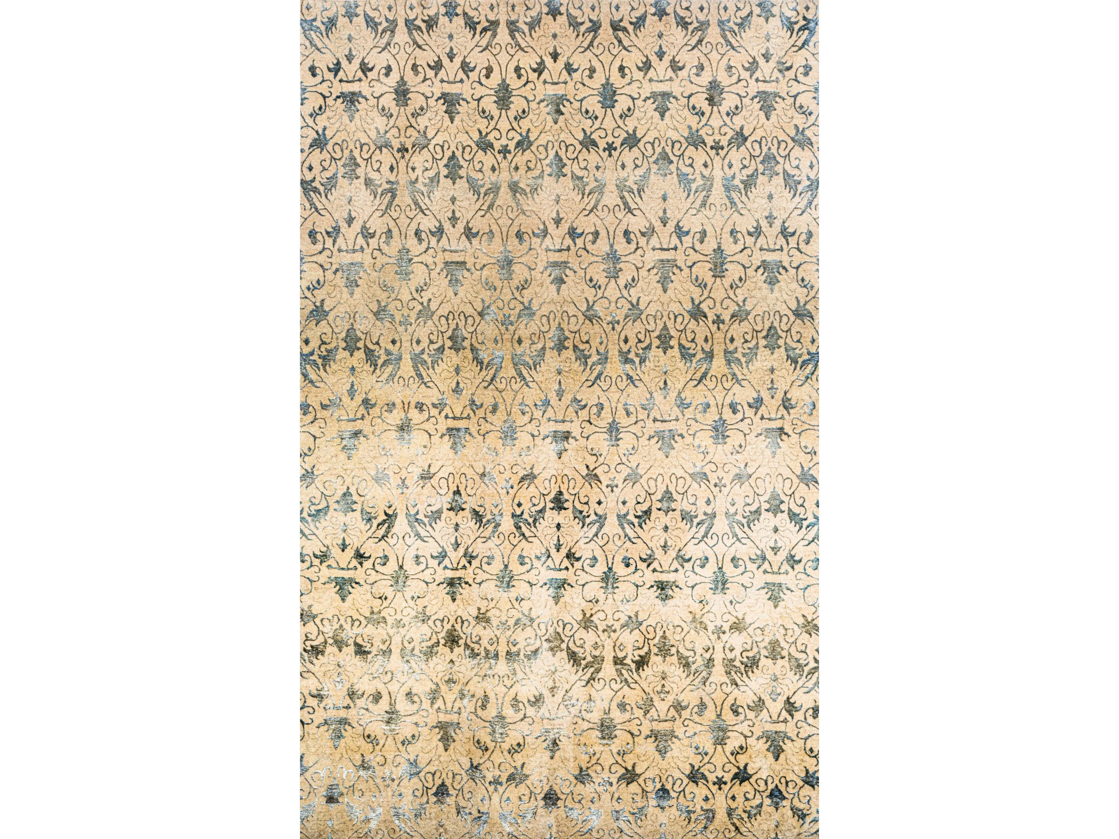 Прямоугольный ковер из шерсти и шелка Zollanvari Isfahan Celadon-дизайнер ARCH-00020986