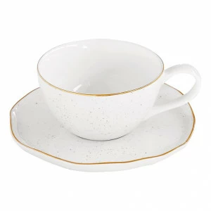 Чашка фарфоровая белая с блюдцем Artesanal EASY LIFE ARTESANAL 00-3946825 Белый
