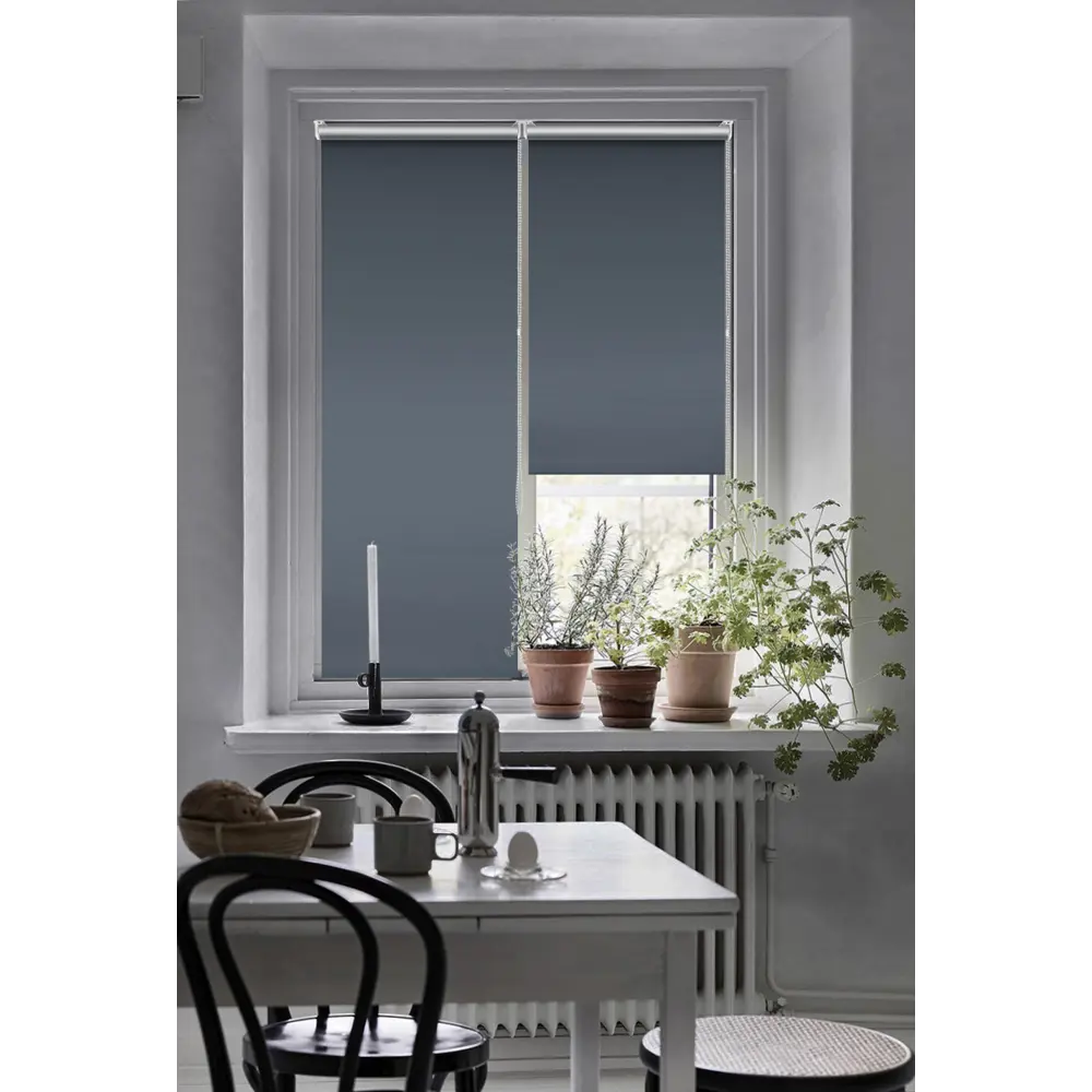 Штора рулонная блэкаут Эскар 50x160 см серо-синяя Denim 1 BLACKOUT STLM-2012644 - Вид №5