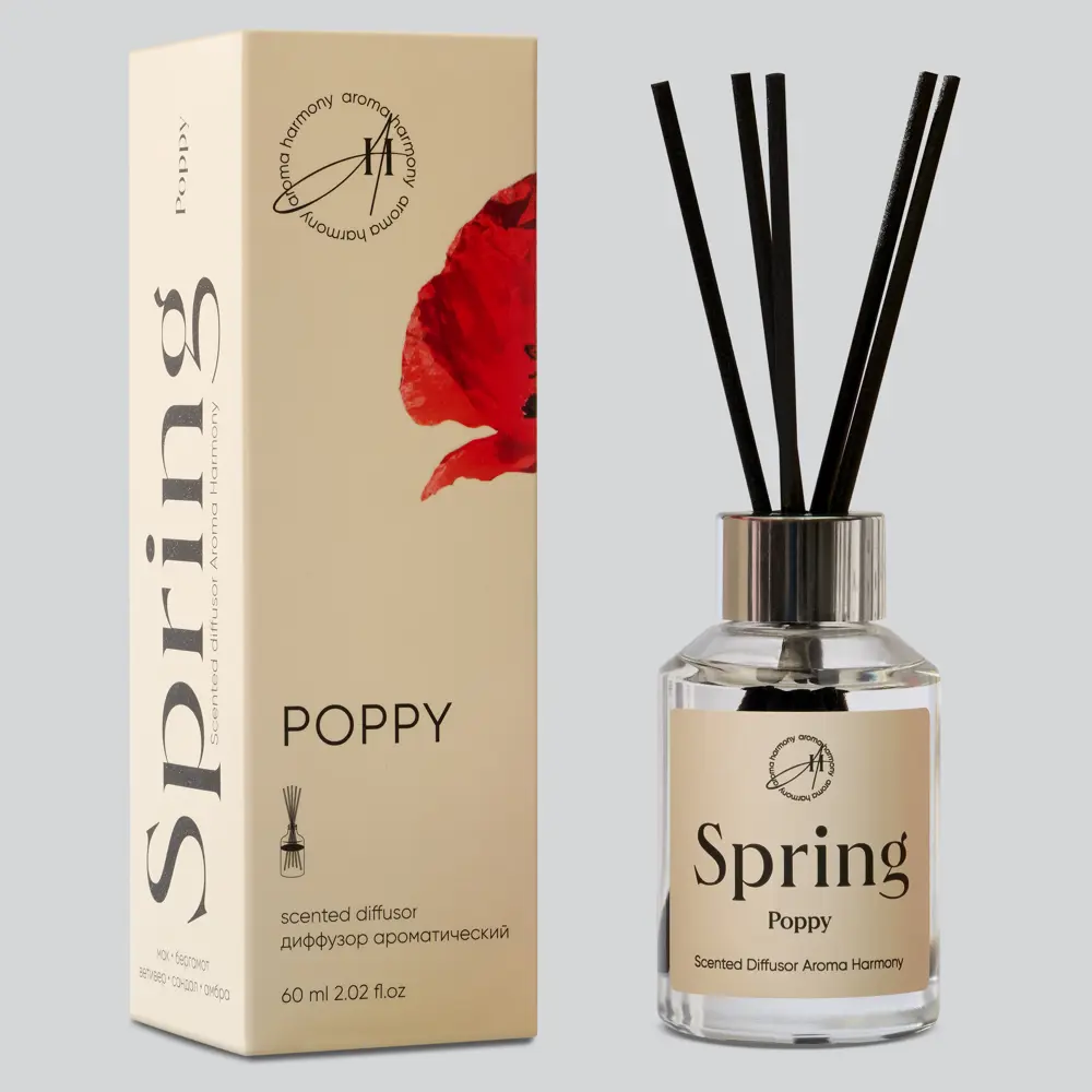 AROMA HARMONY Диффузор Spring Poppy с нотами мака и бергамота 60 мл 89359613 STLM-1574232