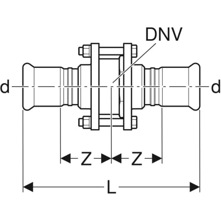 92149 Обратный клапан Geberit Mapress из нержавеющей стали с фланцевым соединением Geberit  - Вид №2