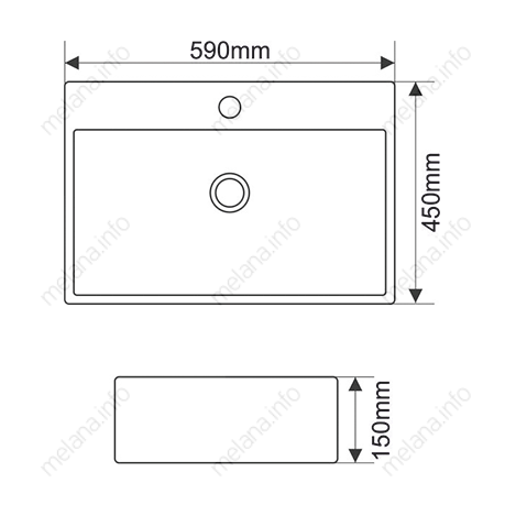 Накладная раковина melana mln-7295 7295-805 - Вид №1