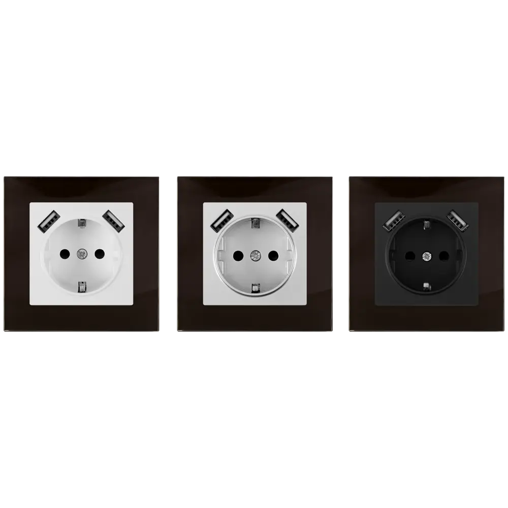 Рамка для розеток и выключателей Werkel Favorit 1 пост стекло цвет коричневый STLM-2129281 - Вид №1