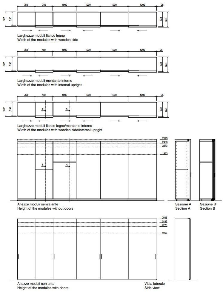 Porro Модульный шкаф-купе с раздвижными дверцами на заказ Storage sun-id-1406729 - Вид №7