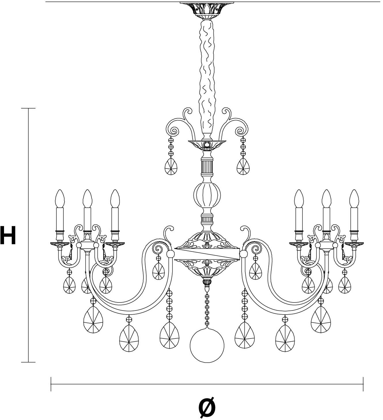 Masiero Люстра из латуни с кристаллами накаливания Zaira sun-id-1433409 - Вид №2