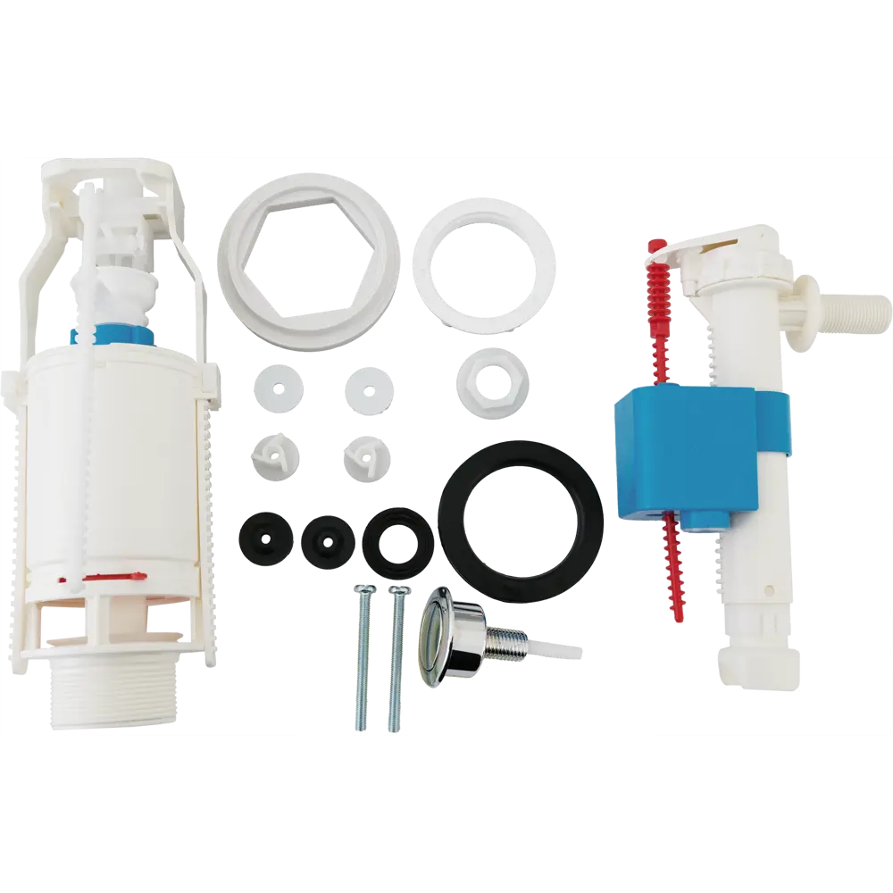 Арматура для бачка АНИ пласт с боковой подводкой и хромированной кнопкой 85574166 STLM-0064061