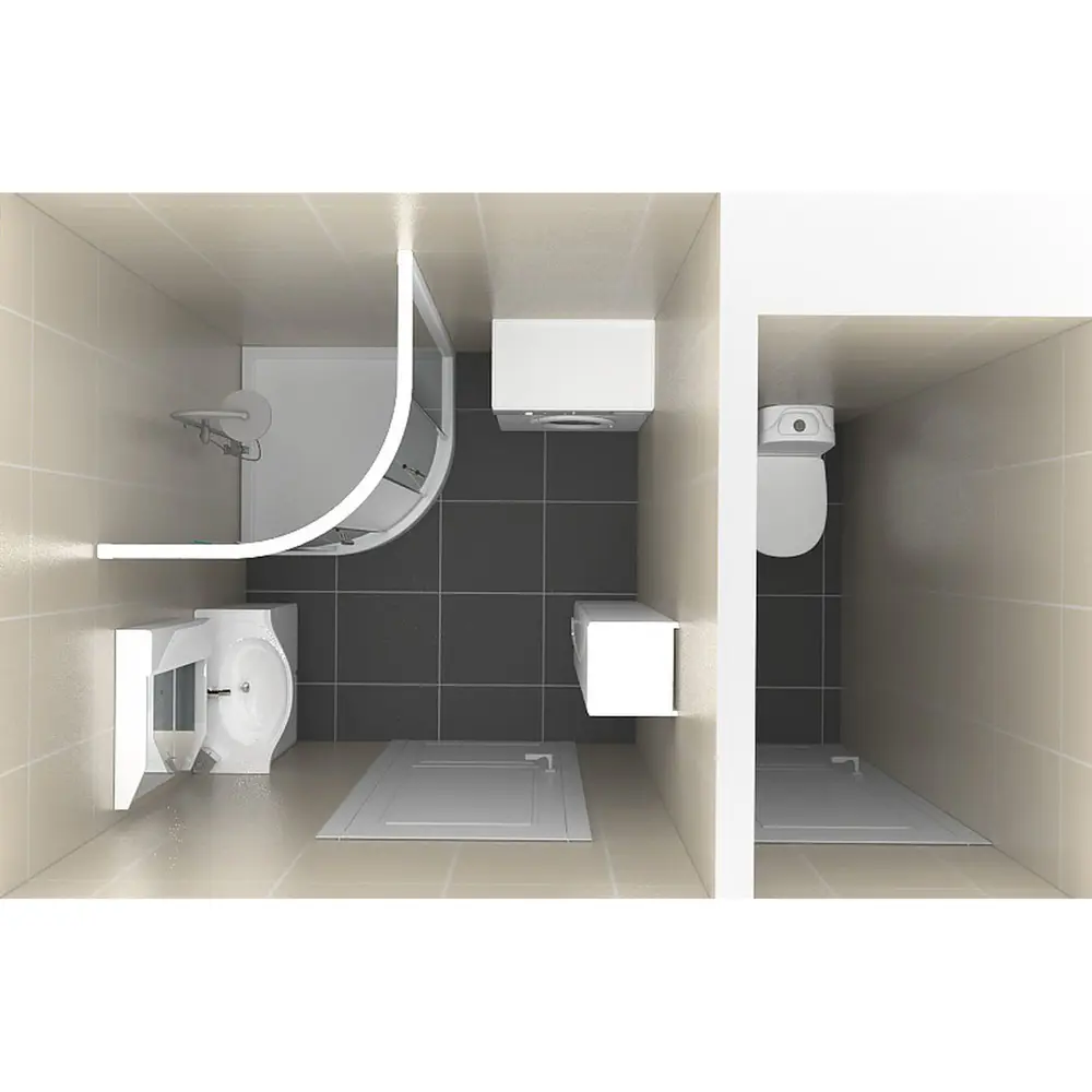 METAKAM Терра - угловая душевая ширма с матовым поликарбонатом 14255514 STLM-0004651 - Вид №5