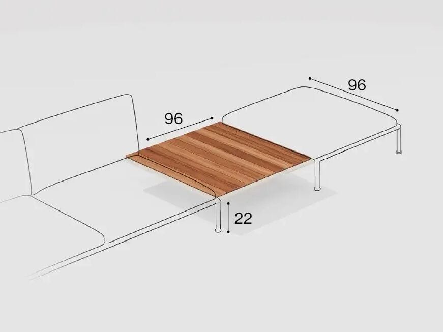 Низкий стол из тикового дерева FAST Roè ARCH-00080977 - Вид №3