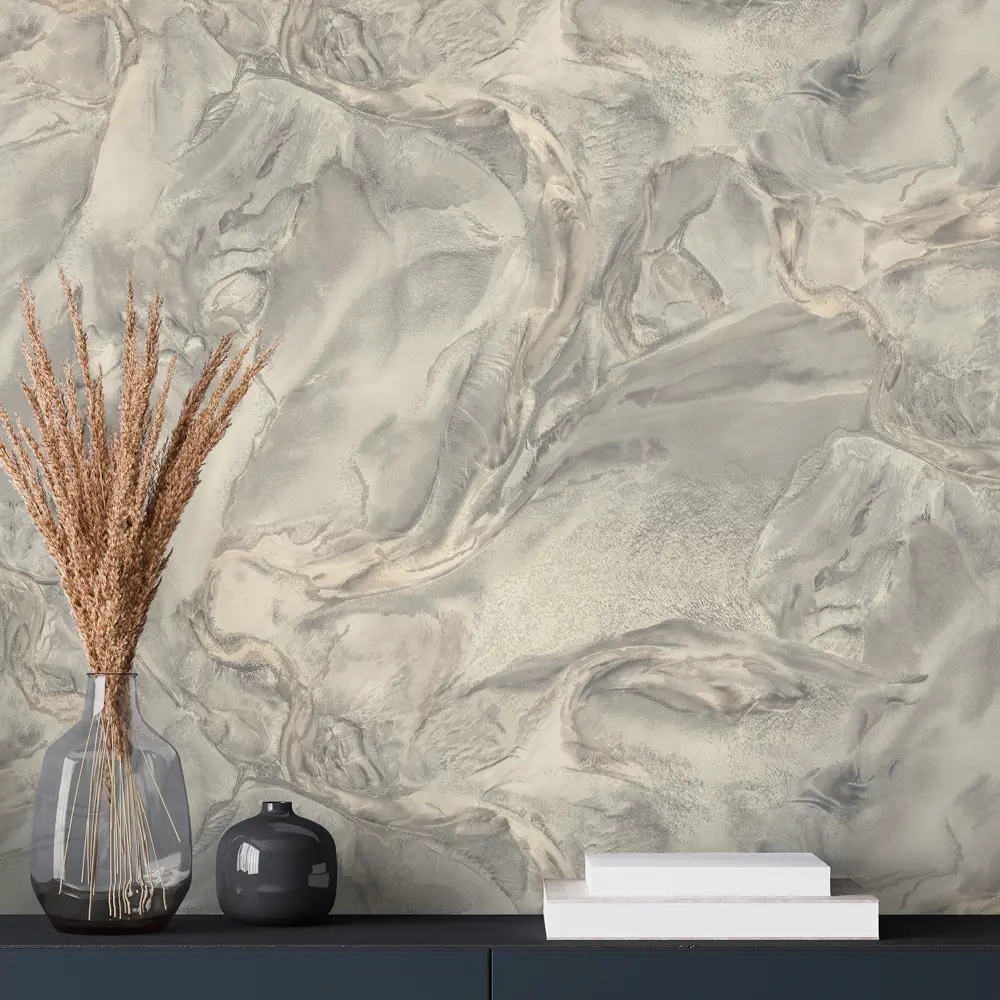 Флизелиновые обои Euro Decor Istok серые 1.06 м - современный стиль с рельефной фактурой 89420944 STLM-1566482 - Вид №2