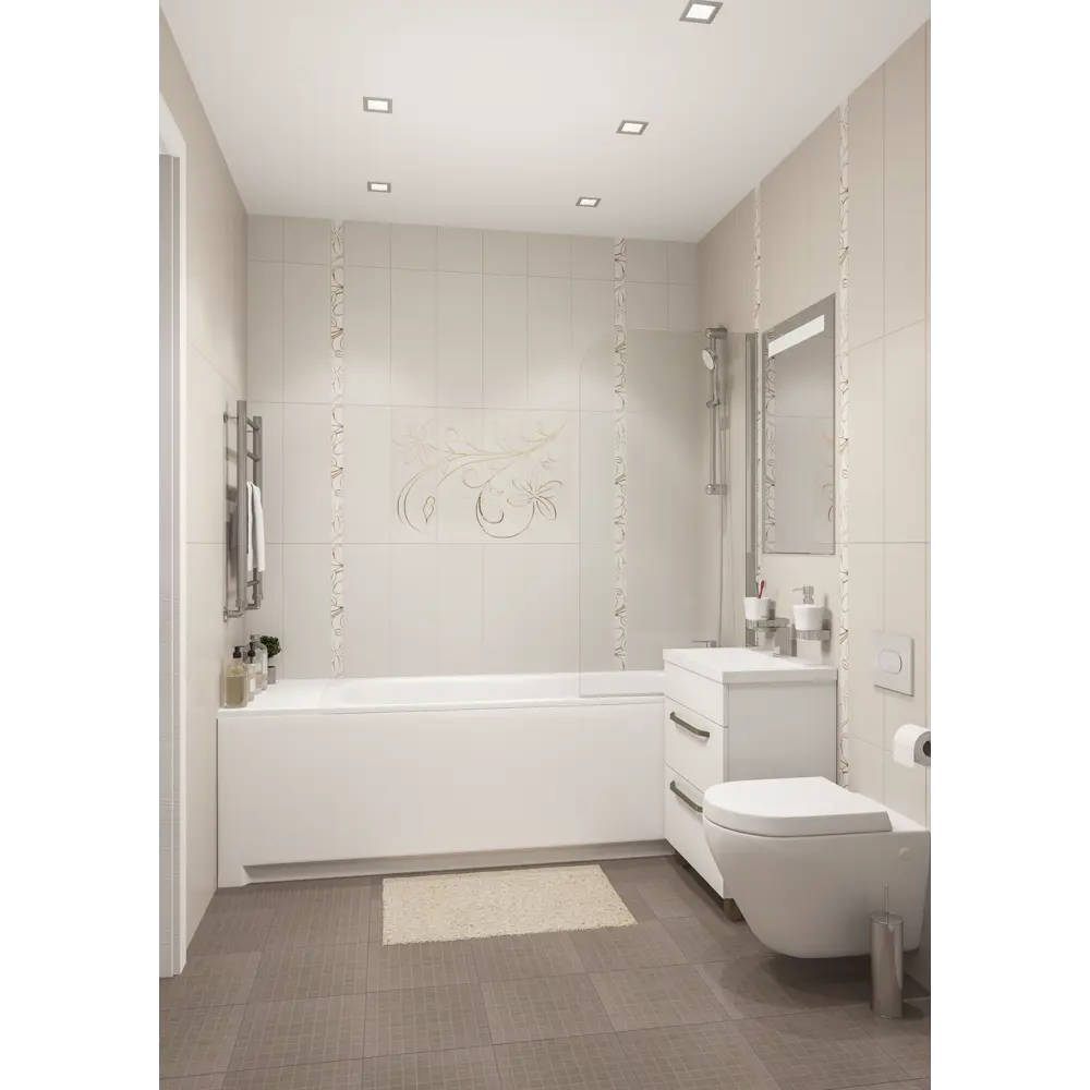 Плитка настенная Нефрит-Керамика Милан 20х60 см 1.2 м2 цвет бежевый STLM-2105825 - Вид №3