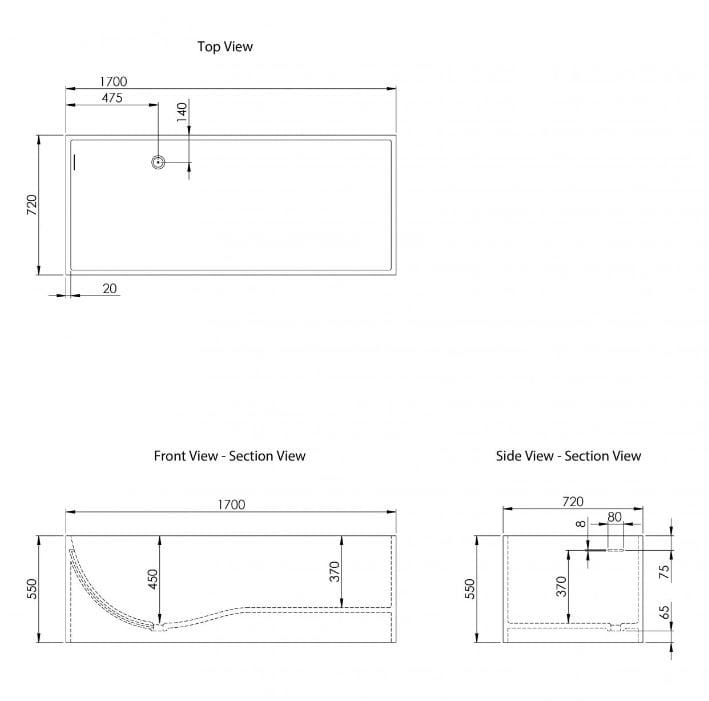 Прямоугольная ванна в центре комнаты из смолы LUSSO Ethos ARCH-00107192 - Вид №13