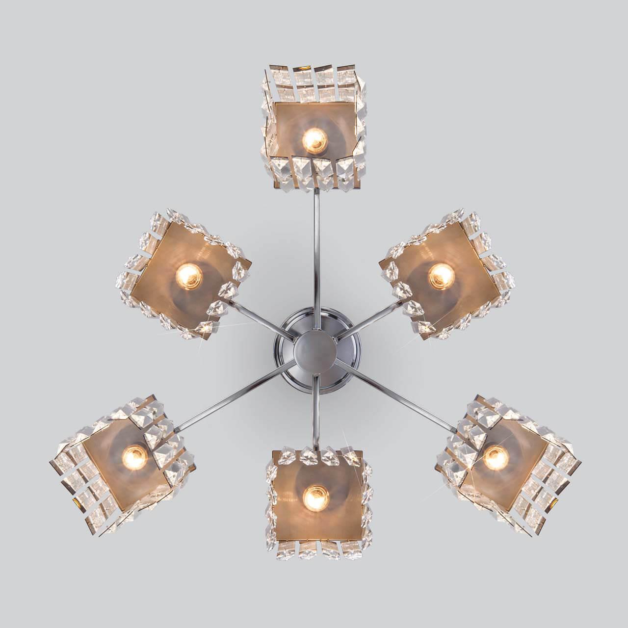 Потолочная люстра Eurosvet Barra 10100/6 хром/прозрачный хрусталь Strotskis EUROSVET ДИЗАЙНЕРСКИЕ, BARRA 00-3888688 Прозрачный;хром  - Вид №2